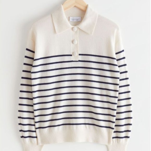 & Other Stories Sweaters - & Other Stories striped polo knit